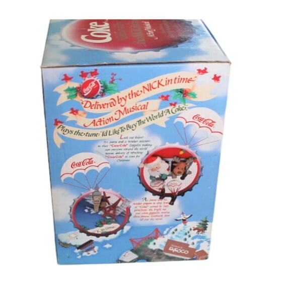 Collectible Christmas Santa Blimp Musical Action Coca Cola Buy The World A Coke - Picture 4 of 10